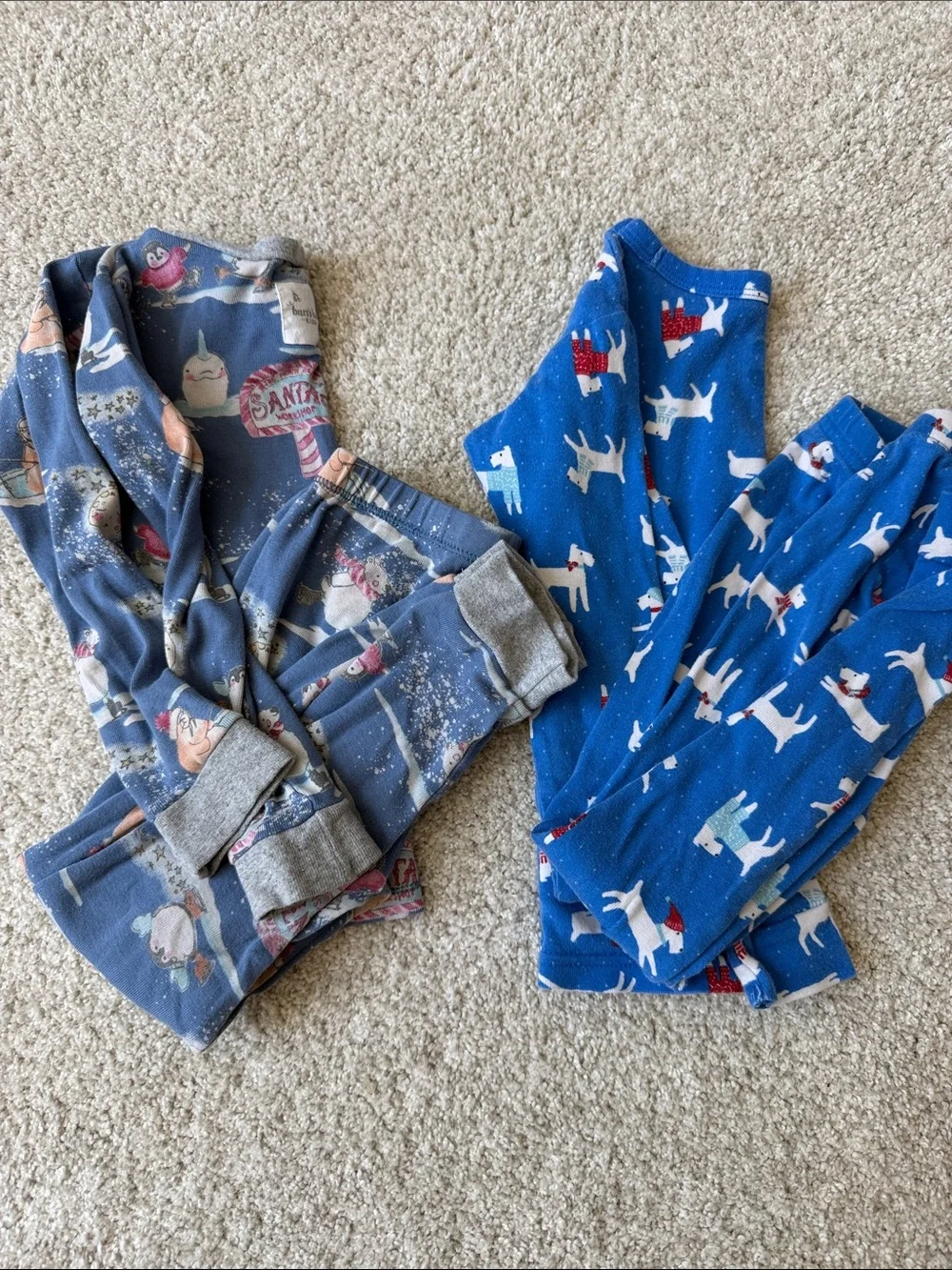 GAP and Burts Bees holiday/winter pajama sets (size 5t)